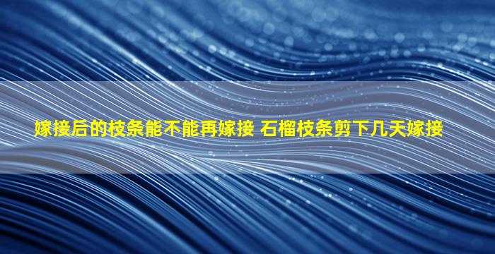 嫁接后的枝条能不能再嫁接 石榴枝条剪下几天嫁接